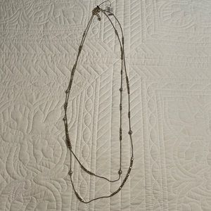 Chicos costume silver long necklace